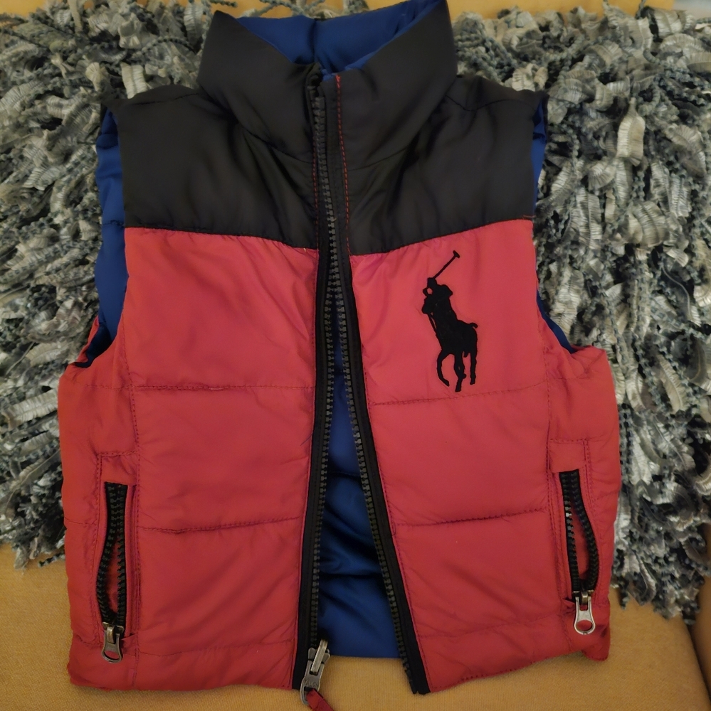 Polo reversible puffer vest sz 18 months